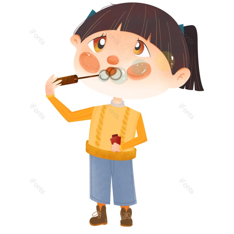 卡通图片,儿童元素,童年PNG,女孩免抠素材